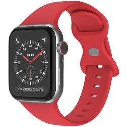 Mobigear Sport Dual Siliconen Apple Watch Bandje Druksluiting - 49/46/45/44 mm - Donkerrood