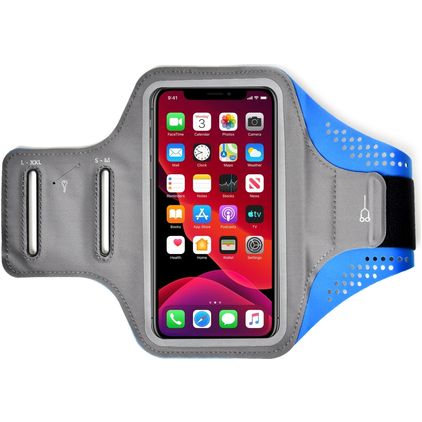 Mobigear Easy Fit Telefoonhouder Hardlopen POCO C40 Sport Hoesje Neopreen Sportarmband - Blauw