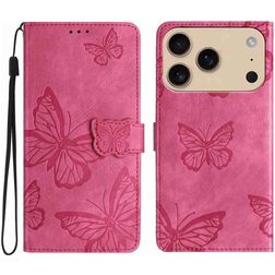 Mobigear Butterfly iPhone 17 Pro Hoesje Bookcase Portemonnee - Rood