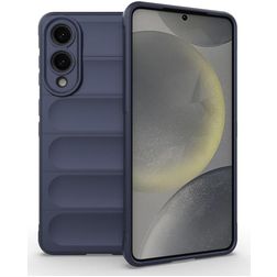 Mobigear Bumpy Samsung Galaxy S25 Edge Hoesje Flexibel TPU Backcover - Donkerblauw