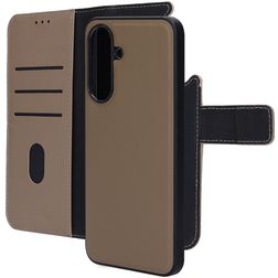 Mobiparts Samsung Galaxy A37 Hoesje Echt Leer Uitneembare 2in1 Bookcase Portemonnee - Taupe
