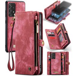 Caseme 008 Samsung Galaxy A52 Hoesje Uitneembare 2in1 Bookcase Portemonnee - Rood