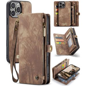 Caseme 008 iPhone 16 Pro Max Hoesje Uitneembare 2in1 Bookcase Portemonnee - Bruin