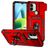 Mobigear Armor Ring Cam Slide Xiaomi Redmi A1 4G Hoesje Hardcase Backcover Shockproof met Ringhouder en Camera Slider - Rood