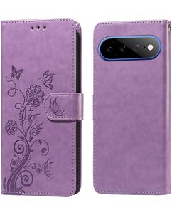 Mobigear Flowers Google Pixel 11 Pro XL Hoesje Bookcase Portemonnee - Paars