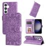 Mobigear Sunflower Samsung Galaxy S24 Plus Hoesje Bookcase Portemonnee - Paars