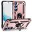 Mobigear Armor Ring Samsung Galaxy S23 Hoesje Hardcase Backcover Shockproof met Ringhouder - Roségoud