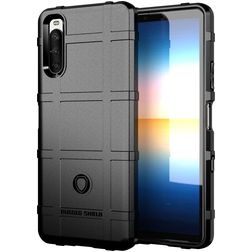 Mobigear Rugged Shield Sony Xperia 10 III Hoesje Flexibel TPU Backcover Shockproof - Zwart