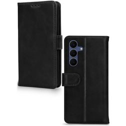 Mobilize Wallet Samsung Galaxy S25 FE Hoesje Echt Leer Bookcase Portemonnee - Zwart