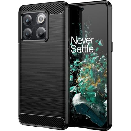 Mobigear Brushed Slim OnePlus 10T Hoesje Flexibel TPU Backcover - Zwart