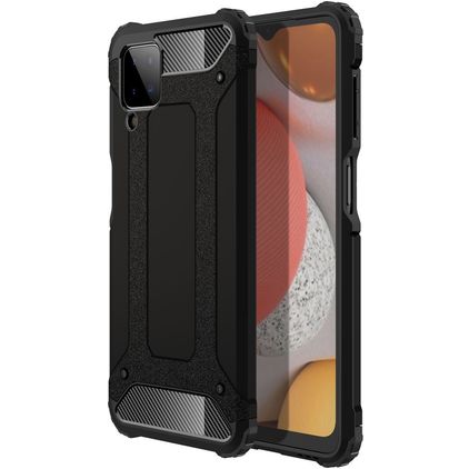 Mobigear Outdoor Samsung Galaxy A12 Hoesje Hardcase Backcover Shockproof - Zwart