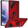 Mobigear Armor Ring Samsung Galaxy S23 Ultra Hoesje Hardcase Backcover Shockproof met Ringhouder - Rood