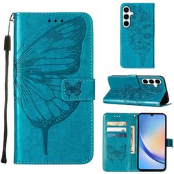 Mobigear Butterfly Samsung Galaxy A35 Hoesje Bookcase Portemonnee - Blauw