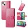 Mobigear Clover iPhone 15 Hoesje Bookcase Portemonnee - Magenta