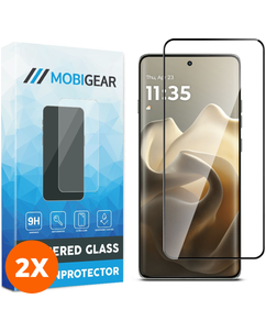 Mobigear Premium Motorola Edge 60 Glazen Screenprotector - Case Friendly - Zwart (2-Pack)