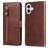 Mobigear Zipper iPhone 17 Hoesje Bookcase Portemonnee - Bruin