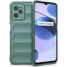 Mobigear Bumpy Realme C35 Hoesje Flexibel TPU Backcover - Groen