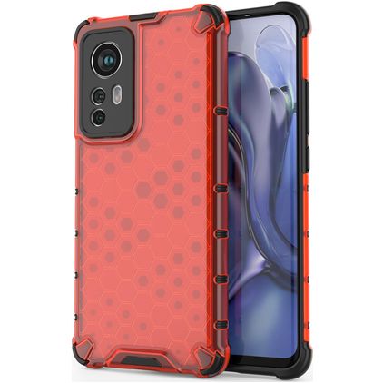 Mobigear Honeycomb Xiaomi 12X Hoesje Hardcase Backcover Shockproof - Rood