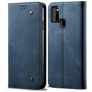 Mobigear Denim Slim Samsung Galaxy A21s Hoesje Bookcase Portemonnee - Blauw