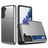 Mobigear Card Samsung Galaxy S21 Hoesje Hardcase Backcover Shockproof met Pasjeshouder - Grijs