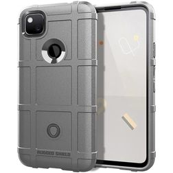 Mobigear Rugged Shield Google Pixel 4a 5G Hoesje Flexibel TPU Backcover Shockproof - Grijs