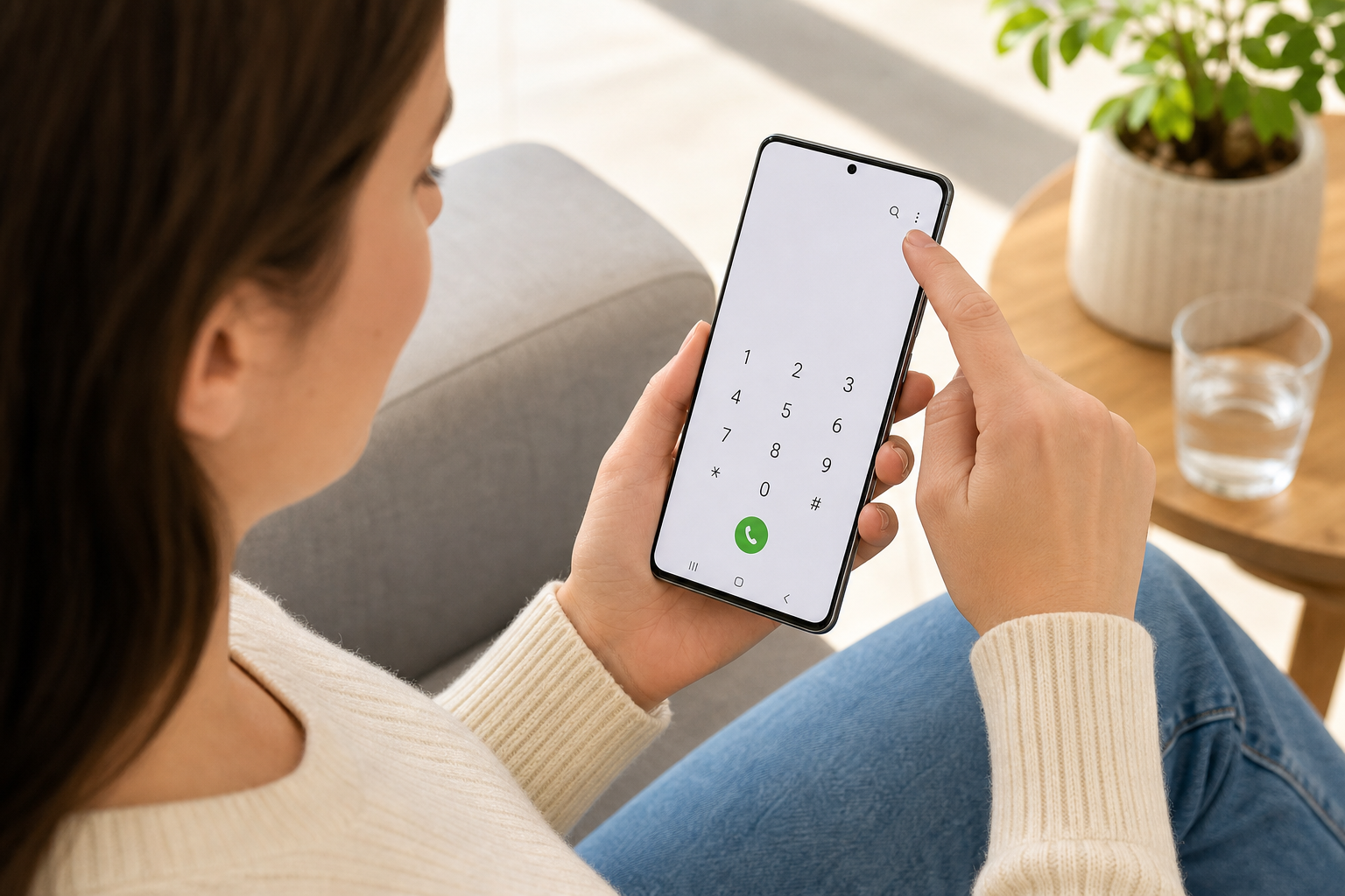 Waar kan ik voicemail instellen in de Samsung Telefoon-app?