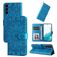 Mobigear Sunflower Samsung Galaxy S23 Hoesje Bookcase Portemonnee - Blauw