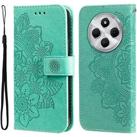 Mobigear Flowers Xiaomi Redmi 14C Hoesje Bookcase Portemonnee - Groen