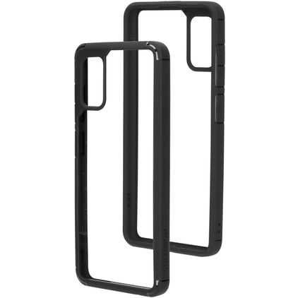 Mobiparts Rugged Clear Samsung Galaxy A41 Hoesje Hardcase Backcover Shockproof - Transparant / Zwart