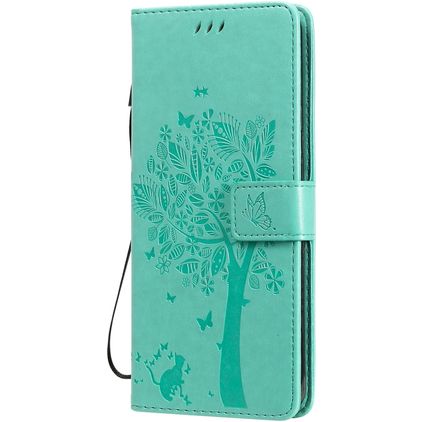 Mobigear Tree LG V60 ThinQ Hoesje Bookcase Portemonnee - Turquoise