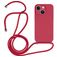 Mobigear Lanyard iPhone 14 Plus Siliconen Hoesje met koord - Bordeaux Rood
