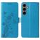 Mobigear Flowers Samsung Galaxy S24 FE Hoesje Bookcase Portemonnee - Blauw