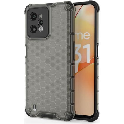 Mobigear Honeycomb Realme C31 Hoesje Hardcase Backcover Shockproof - Zwart