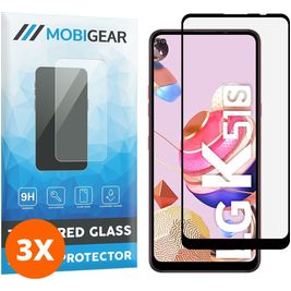 Mobigear Premium LG K51s Glazen Screenprotector - Case Friendly - Zwart (3-Pack)
