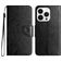 Mobigear Flowers iPhone 16 Pro Hoesje Bookcase Portemonnee - Zwart