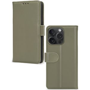 Mobilize Premium Gelly Wallet iPhone 15 Pro Hoesje Bookcase Portemonnee - Groen