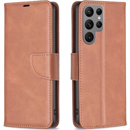 Mobigear Excellent Samsung Galaxy S24 Ultra Hoesje Bookcase Portemonnee - Bruin