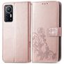 Mobigear Clover Xiaomi 12 Hoesje Bookcase Portemonnee - Roségoud