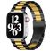 Mobigear Antwerp Stalen Apple Watch Bandje Vouwsluiting - 49/46/45/44 mm - Zwart / Goud