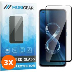 Mobigear Premium ASUS Zenfone 8 Glazen Screenprotector - Case Friendly - Zwart (3-Pack)