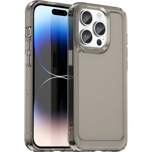 Mobigear Crystal iPhone 15 Pro Hoesje Flexibel TPU Backcover - Grijs