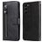 Mobigear Zipper Samsung Galaxy S23 Hoesje Bookcase Portemonnee - Zwart
