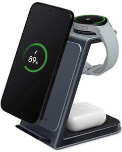 Mobilize 3in1 Laadstation Qi Wireless 15W - Zwart