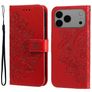 Mobigear Flowers iPhone 17 Pro Max Hoesje Bookcase Portemonnee - Rood