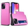 Mobigear Card iPhone 15 Plus Hoesje Hardcase Backcover Shockproof met Pasjeshouder - Roze