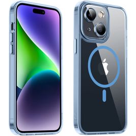 Valenta Trend iPhone 15 Plus MagSafe Hoesje Hardcase Backcover - Transparant / Blauw