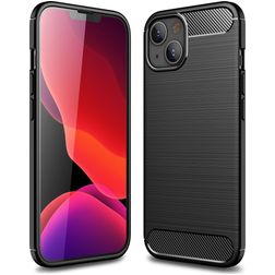 Mobigear Brushed Slim iPhone 13 Mini Hoesje Flexibel TPU Backcover - Zwart