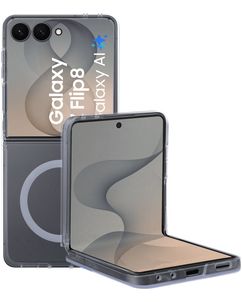 Mobiparts Hardcover Doorzichtig Samsung Galaxy Z Flip 8 MagSafe Hoesje Hardcase Backcover - Transparant
