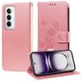 Mobigear Flowers OPPO Reno 12 Pro Hoesje Bookcase Portemonnee - Roségoud