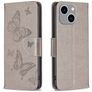 Mobigear Butterfly iPhone 15 Plus Hoesje Bookcase Portemonnee - Grijs